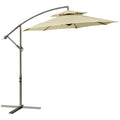 Outsunny 9' 2 Tier Cantilever Umbrella with Crank