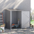 Outsunny 3.3' x 3.4' Outdoor Storage Shed, Galvanized gray-steel