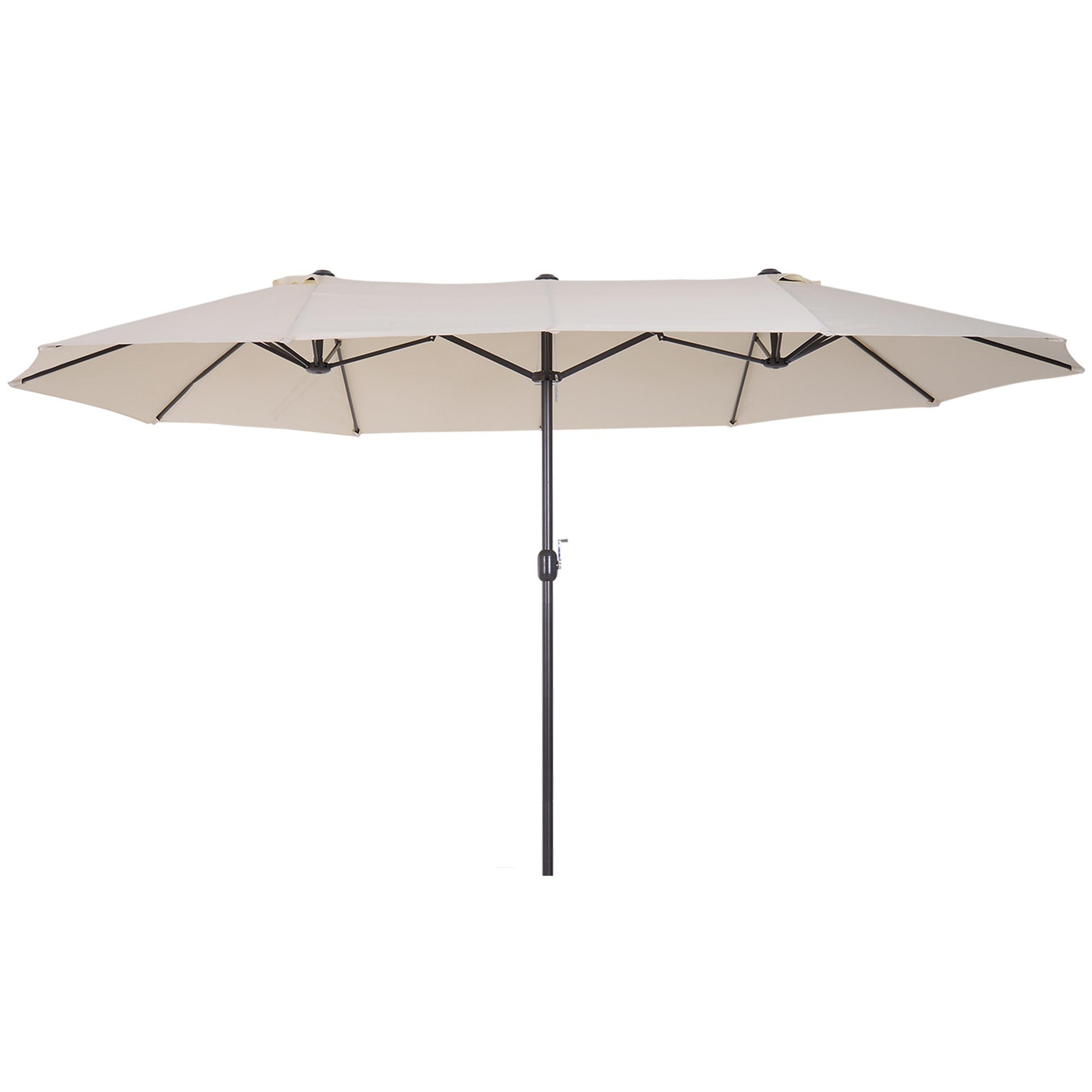 Outsunny Extra Large 15ft Patio Umbrella, Double Sided white-steel