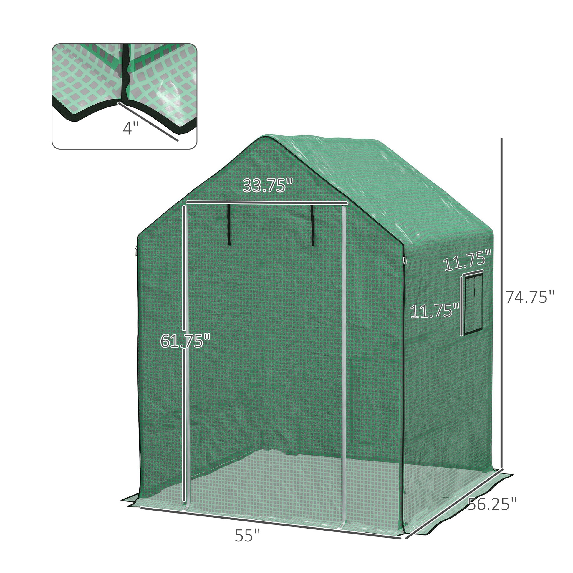 Outsunny 2 Pieces Walk in Greenhouse Replacement