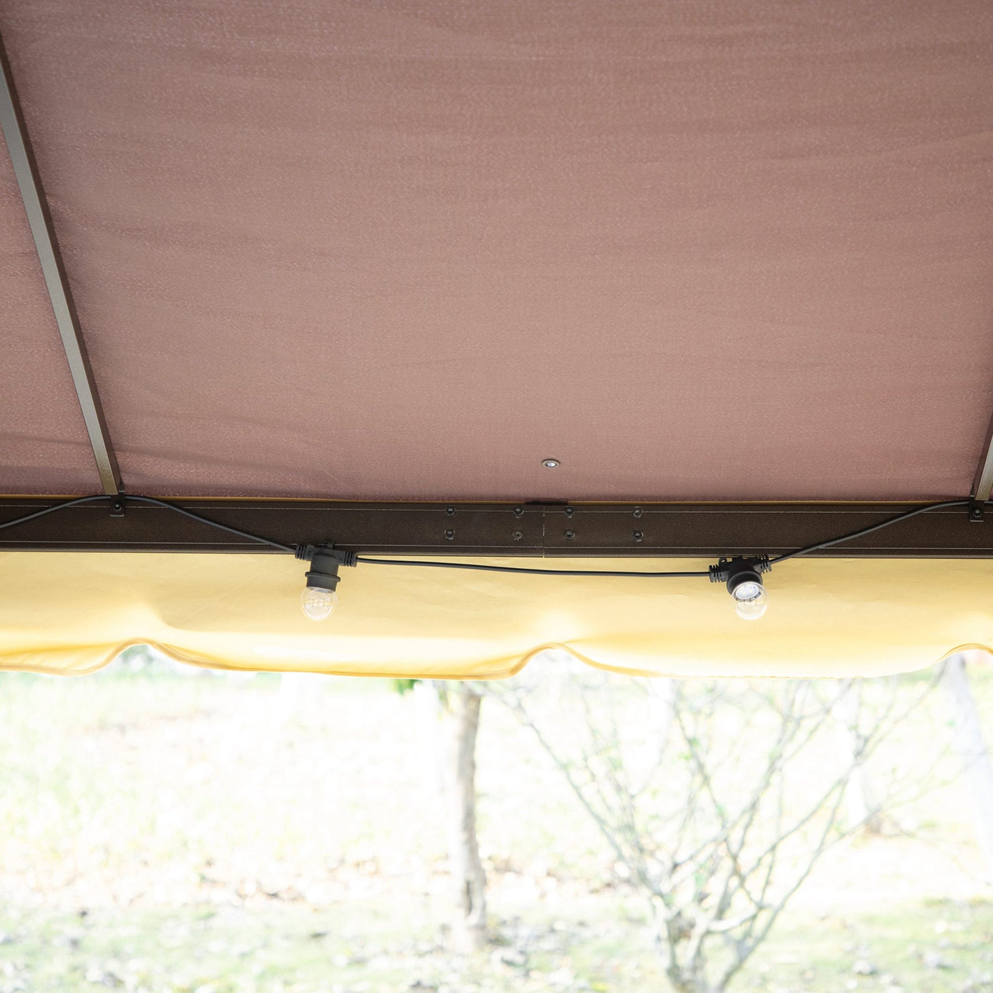 Outsunny 10' x 13' Patio Gazebo, Outdoor Gazebo Canopy brown-aluminum