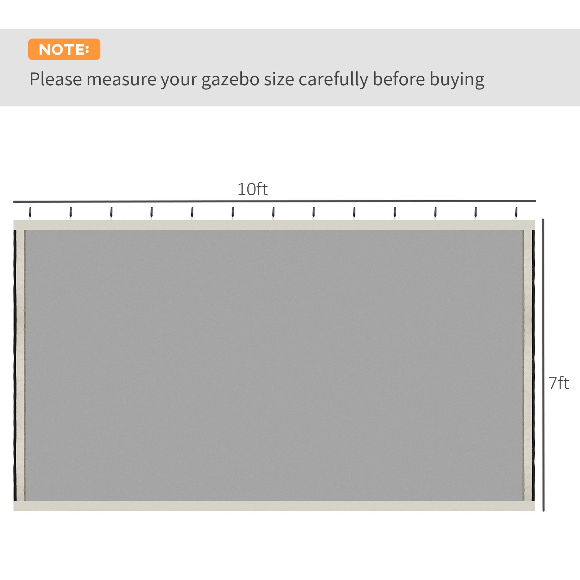 Outsunny 10' x 10' Replacement Mesh Sidewall