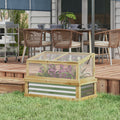 Outsunny Raised Garden Bed with Polycarbonate natural-wood