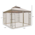 Outsunny 10' x 10' Patio Gazebo with Corner Frame brown-steel