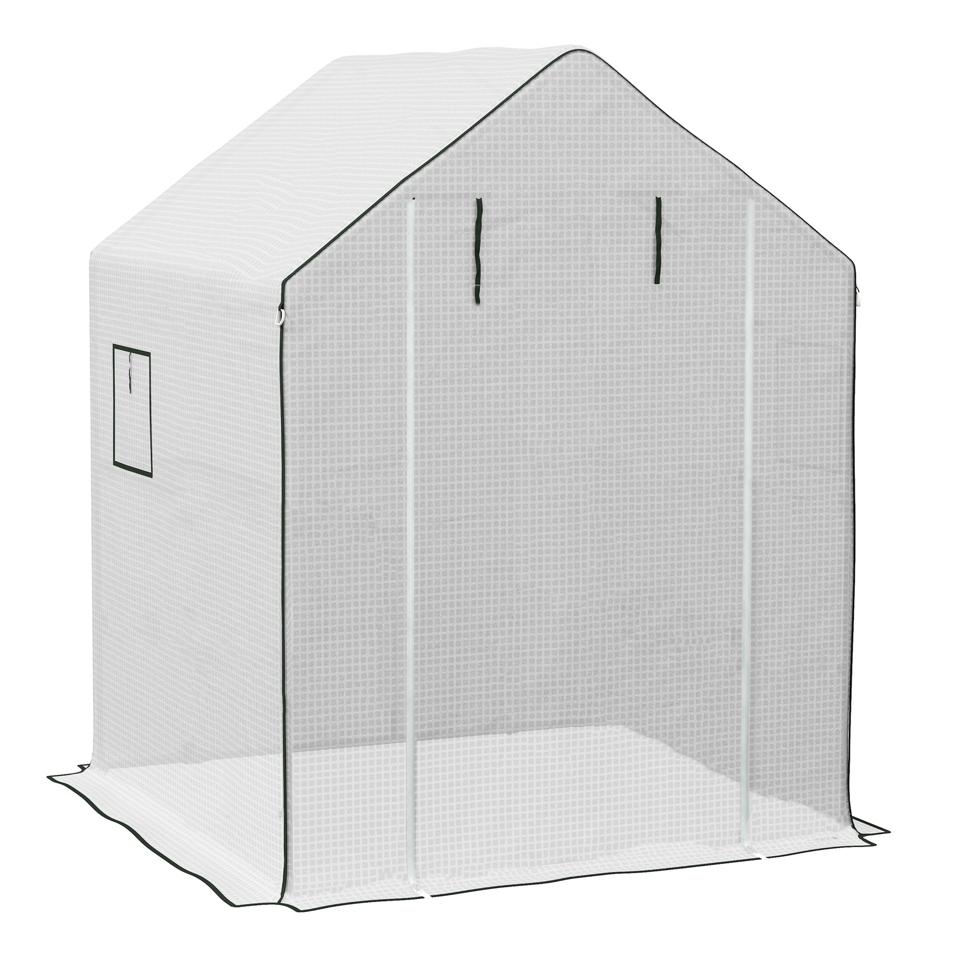 Outsunny 1 Piece Walk in Greenhouse Replacement Cover white-polyethylene