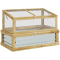 Outsunny Raised Garden Bed with Polycarbonate natural-wood