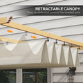 Outsunny 10' x 12' Retractable Pergola Canopy, Wood white-aluminum