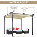 Outsunny 10' x 10' Outdoor Retractable Pergola Canopy beige-steel