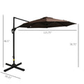 Outsunny 10ft Offset Patio Umbrella with Base,