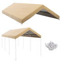 Outsunny 10' x 20' Carport Replacement Top Canopy beige-polyethylene