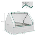 Outsunny Raised Garden Bed with Mini Greenhouse white-steel