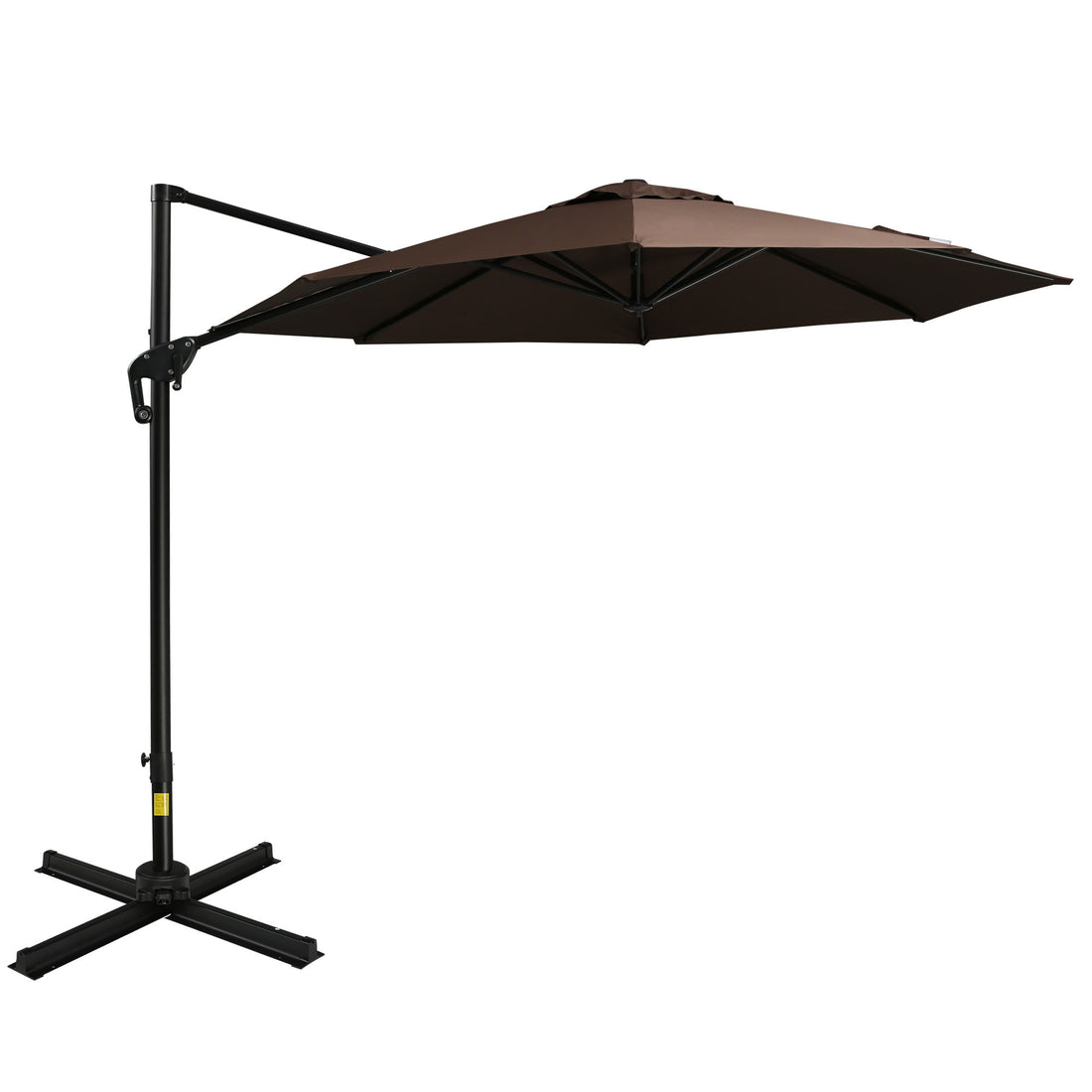 Outsunny 10ft Offset Patio Umbrella with Base,