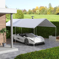 Outsunny 10' x 20' Carport Replacement Top Canopy white-polyethylene