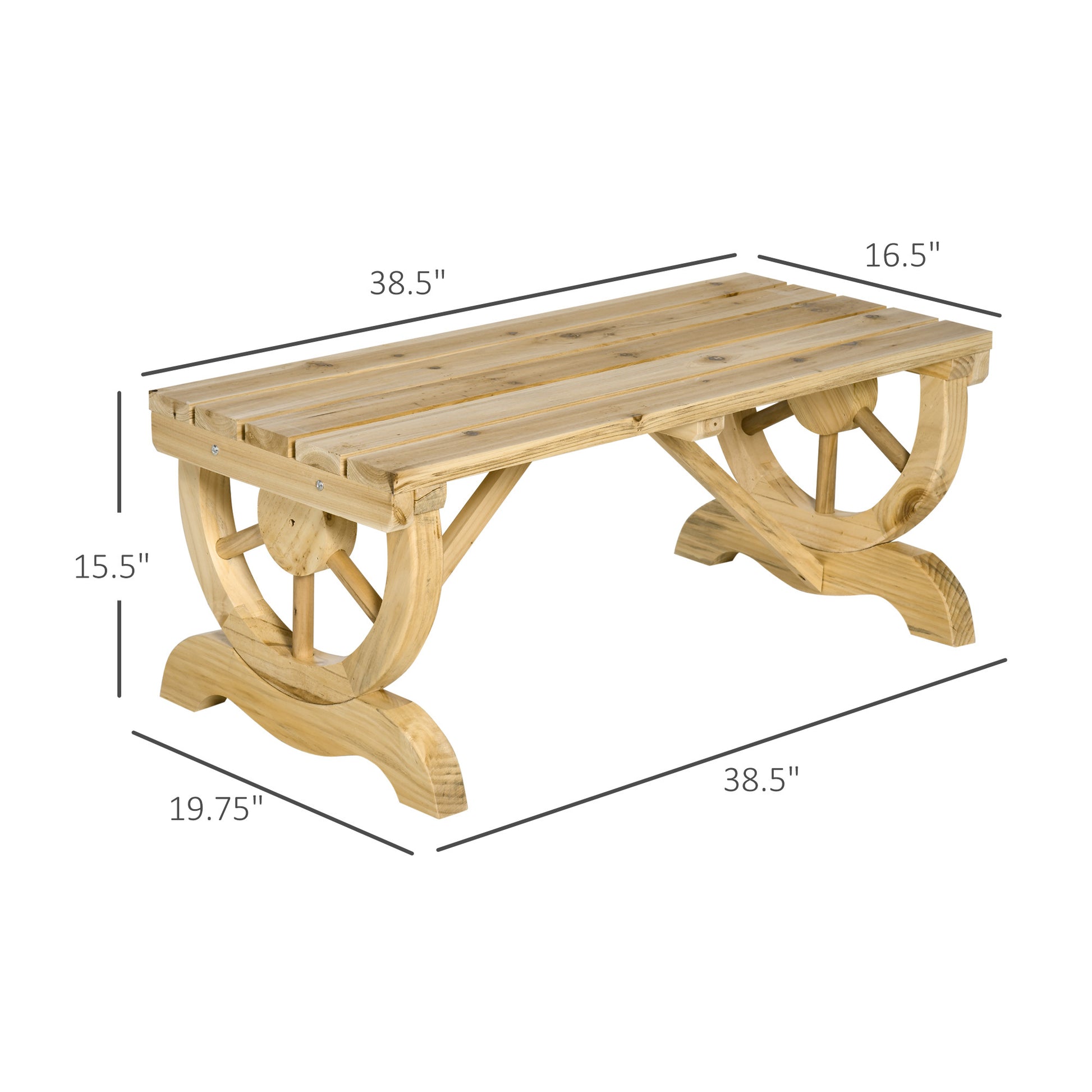 Outsunny 2 Person Wooden Garden Bench, Outdoor