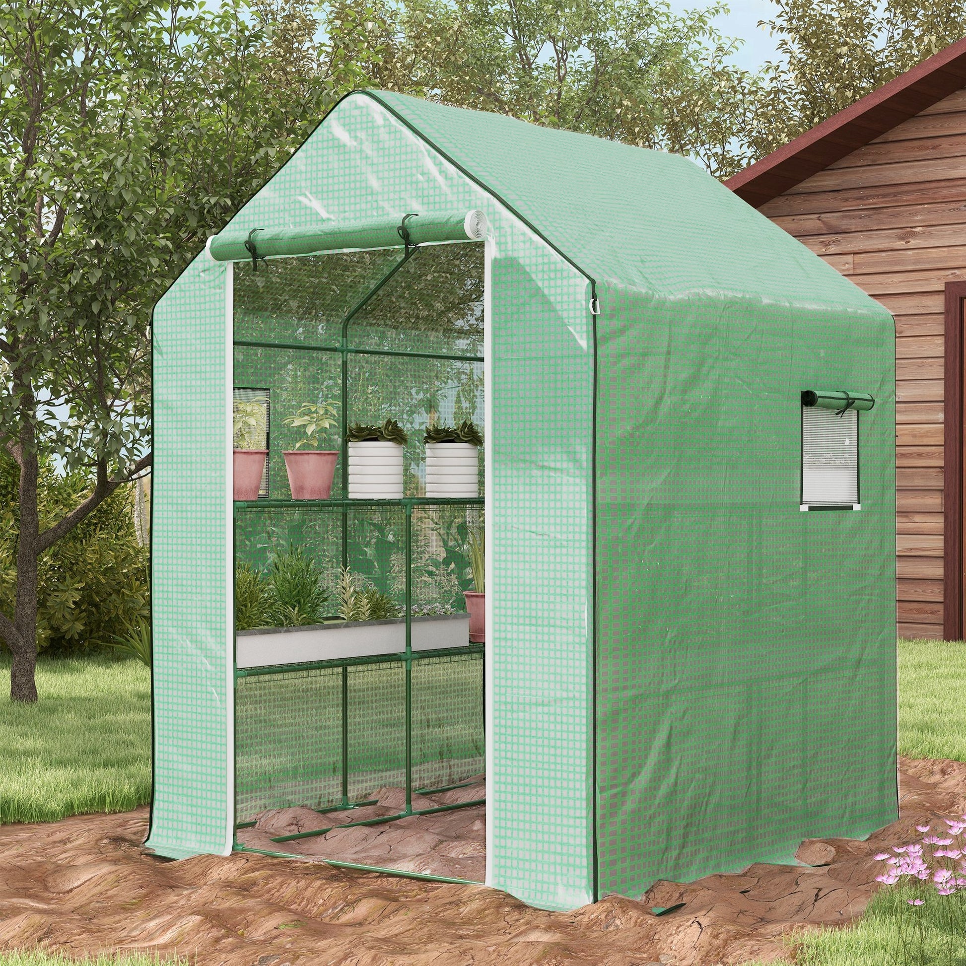 Outsunny 4.6' x 4.7' Portable Greenhouse, Water