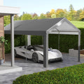 Outsunny 10' x 20' Carport Replacement Top Canopy gray-polyethylene