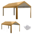 Outsunny 10' x 20' Carport Replacement Top Canopy beige-polyethylene