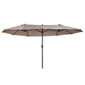 Outsunny Extra Large 15ft Patio Umbrella, Double Sided brown-steel