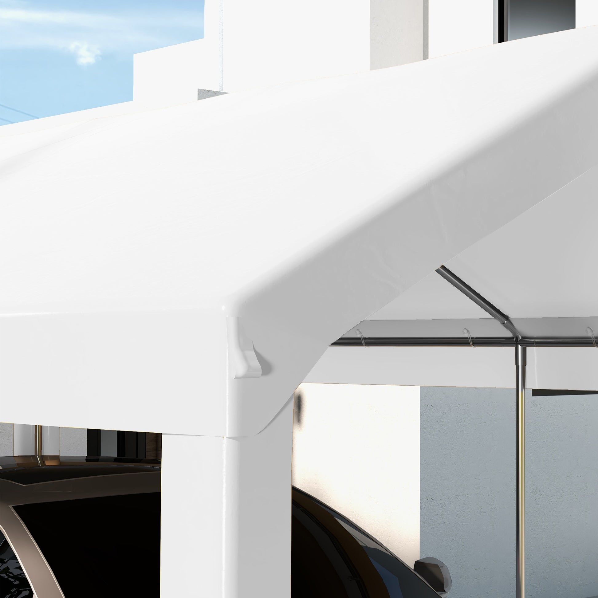 Outsunny 10' x 20' Carport Replacement Top Canopy white-polyethylene