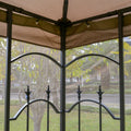 Outsunny 10' x 10' Patio Gazebo with Corner Frame brown-steel