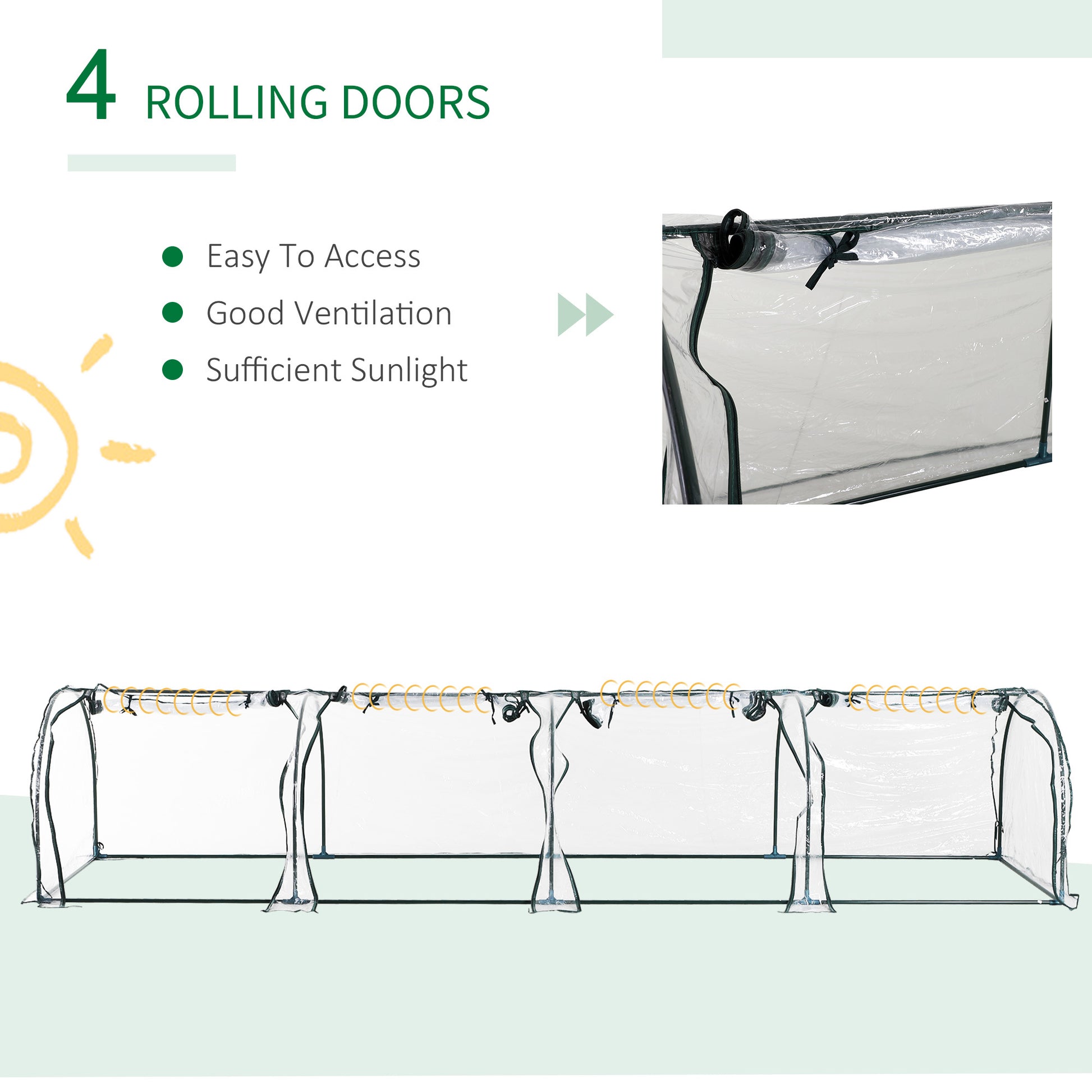 Outsunny Mini Greenhouse, Portable 13' L x 3' W x