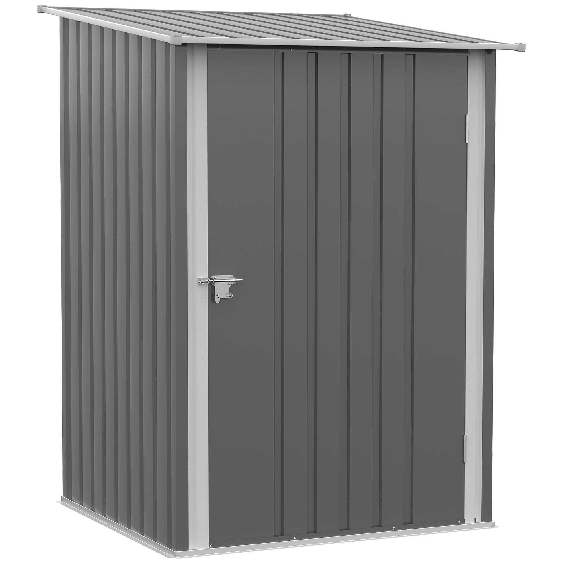 Outsunny 3.3' x 3.4' Outdoor Storage Shed, Galvanized gray-steel