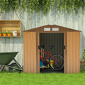 Outsunny 7' x 4' Outdoor Storage Shed, Garden Tool yellow-steel