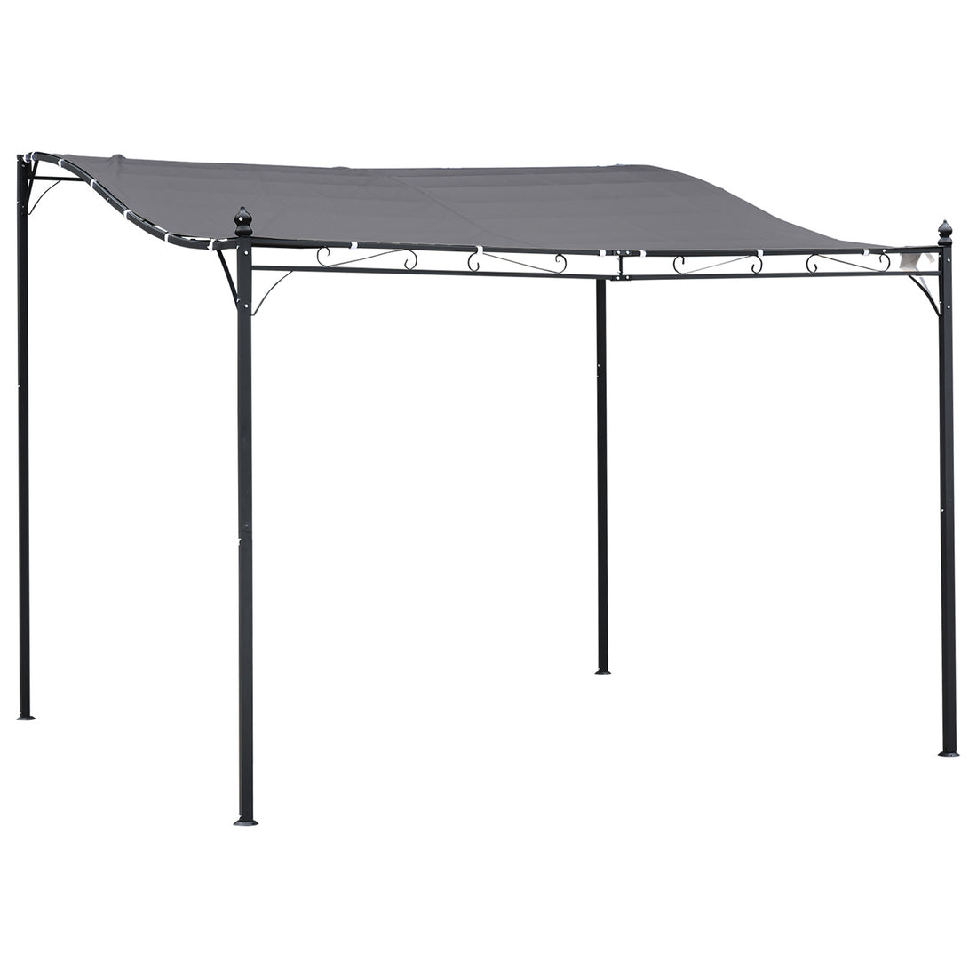 Outsunny 10' x 10' Steel Outdoor Pergola Gazebo, Patio gray-steel