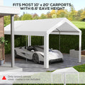 Outsunny 10' x 20' Carport Replacement Top Canopy white-polyethylene