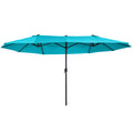 Outsunny Extra Large 15ft Patio Umbrella, Double Sided blue-steel