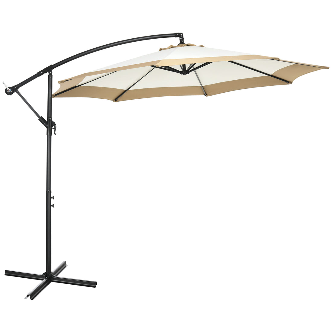 Outsunny 10FT Cantilever Umbrella, Offset Patio brown-steel