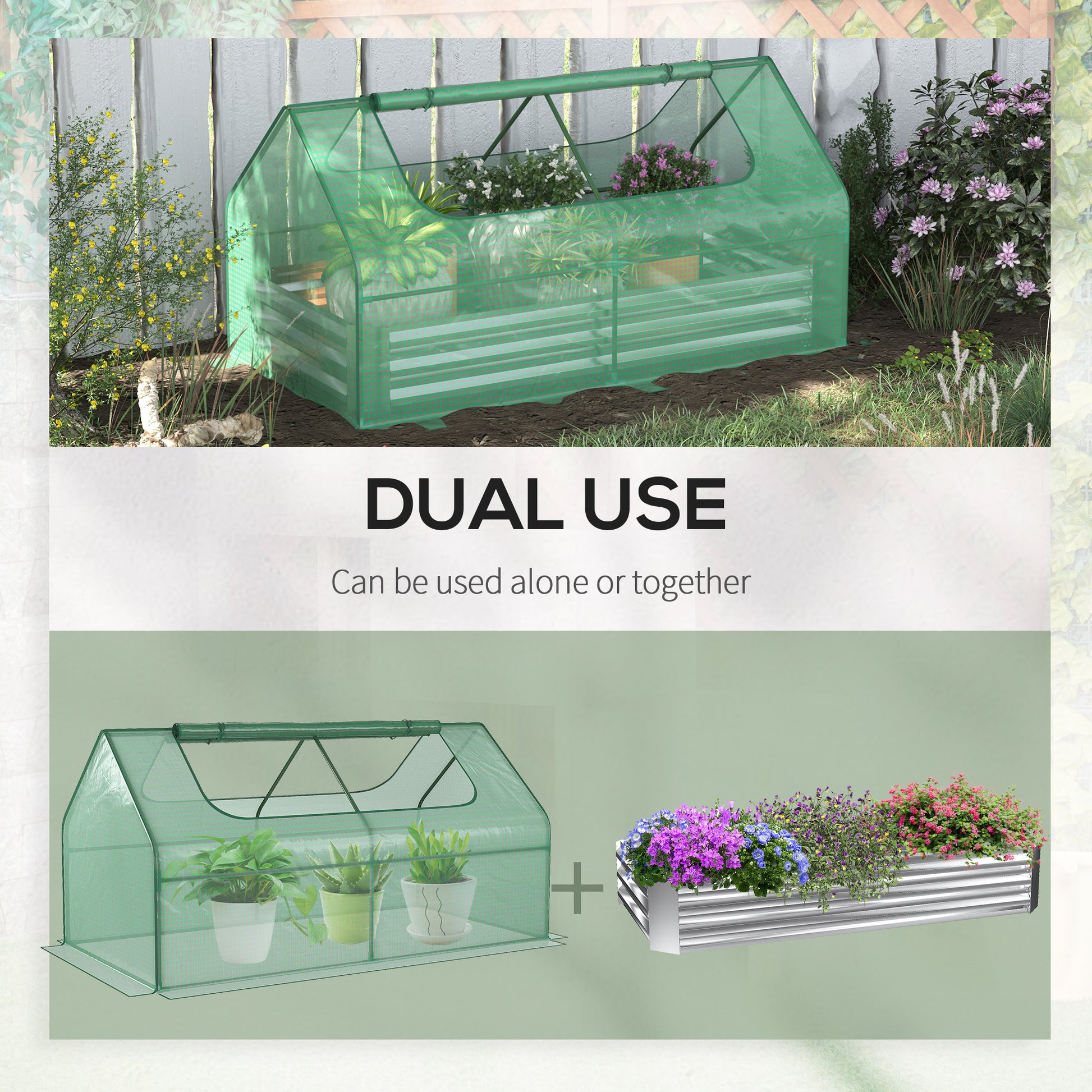 Outsunny 6' x 3' Galvanized Raised Garden Bed