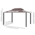 Outsunny 10' x 13' Patio Gazebo, Outdoor Gazebo Canopy brown-aluminum