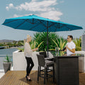 Outsunny Extra Large 15ft Patio Umbrella, Double Sided blue-steel