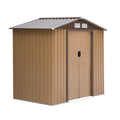 Outsunny 7' x 4' Outdoor Storage Shed, Garden Tool yellow-steel