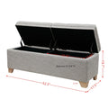 Soft Close Storage Bench grey multi-polyester