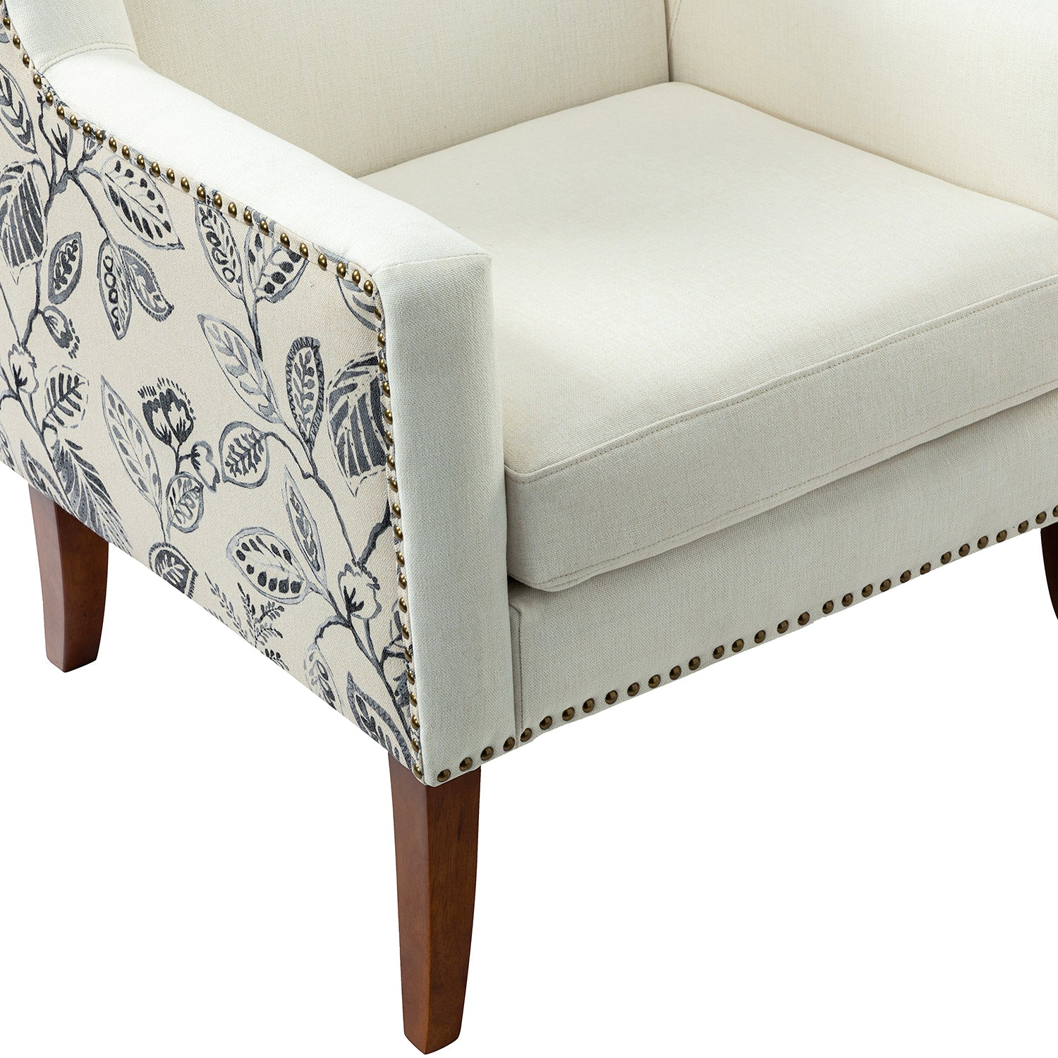 Akim Armchair LEF beige leaf-mid-century modern-foam-polyester