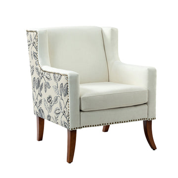 Akim Armchair LEF beige leaf-mid-century modern-foam-polyester