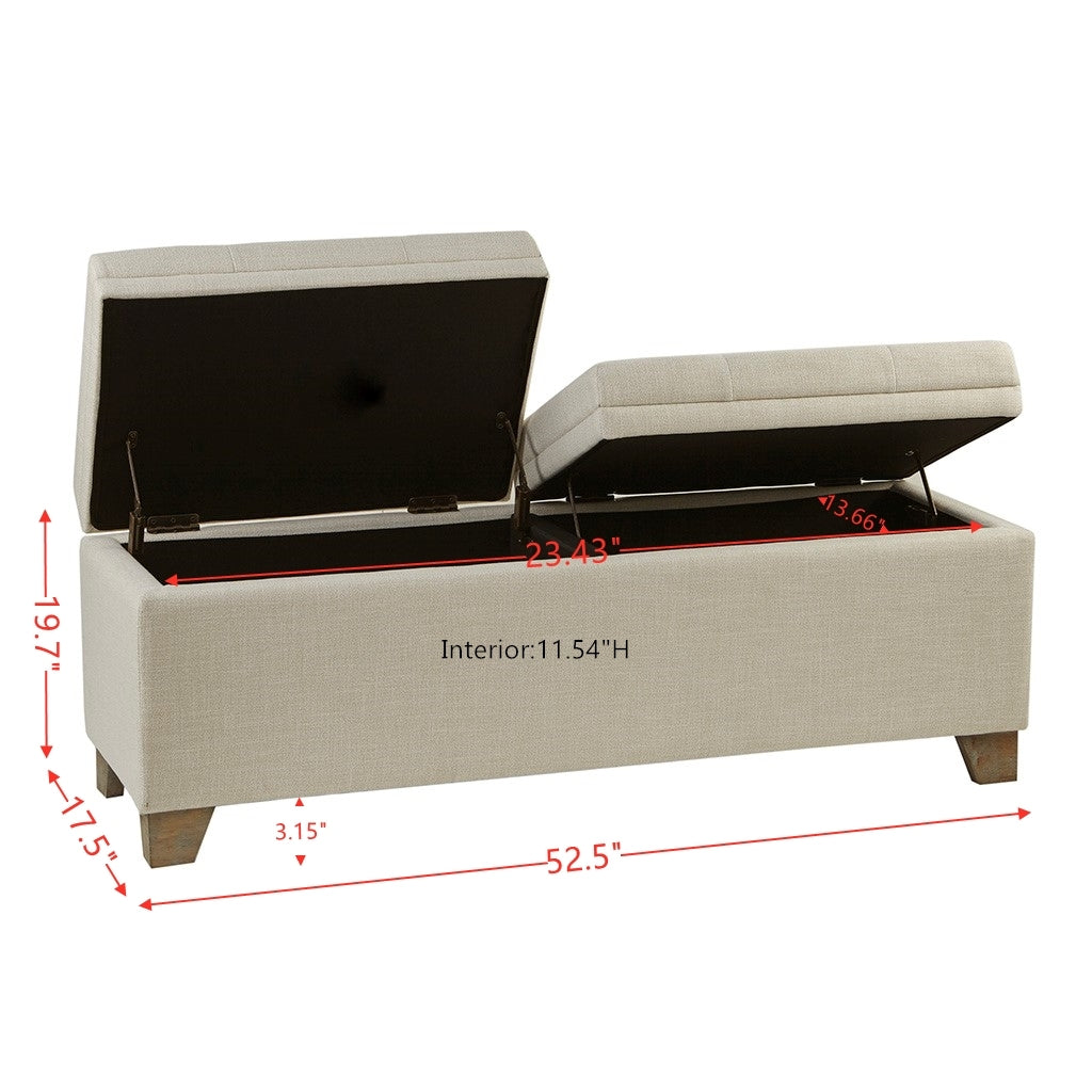 Soft Close Storage Bench natural-polyester