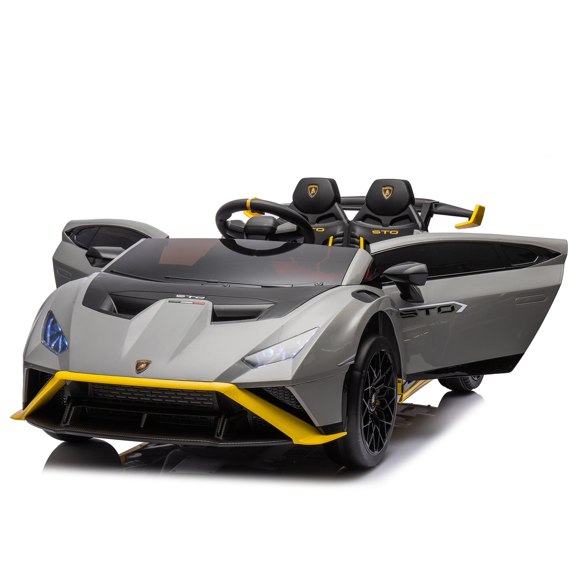 Lamborghini Huracan Sto 24V Kids Electric Ride On gray-polypropylene