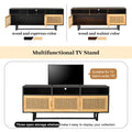 Retro Rattan Console Table 3 door TV Stand Media espresso-mdf