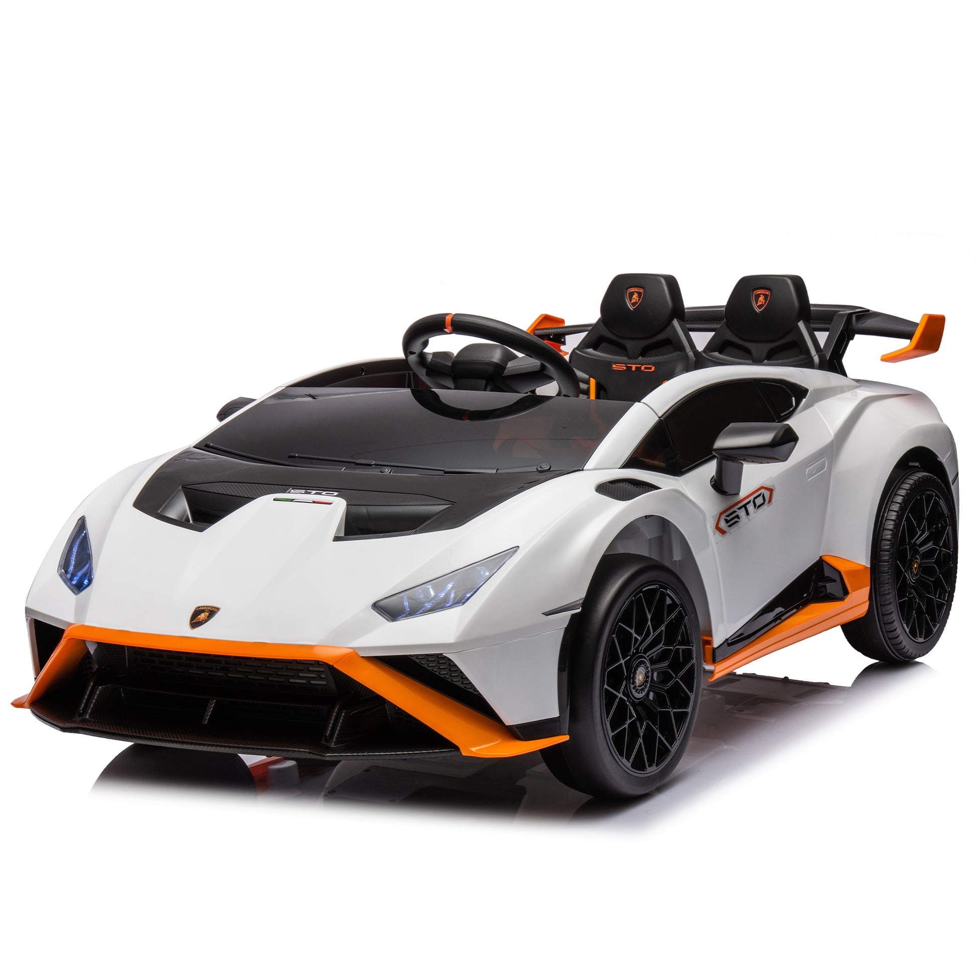 Lamborghini Huracan Sto 24V Kids Electric Ride On white-polypropylene