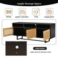 Retro Rattan Console Table 3 door TV Stand Media espresso-mdf