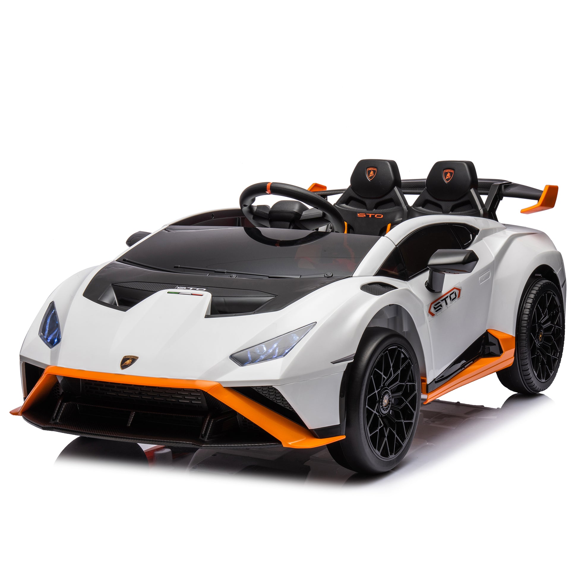 Lamborghini Huracan Sto 24V Kids Electric Ride On white-polypropylene