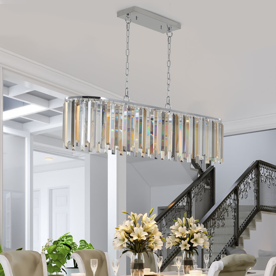 Modern Oval Crystal ceiling chandelier Luxury