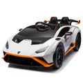 Lamborghini Huracan Sto 24V Kids Electric Ride On white-polypropylene