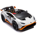 Lamborghini Huracan Sto 24V Kids Electric Ride On white-polypropylene