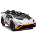 Lamborghini Huracan Sto 24V Kids Electric Ride On white-polypropylene