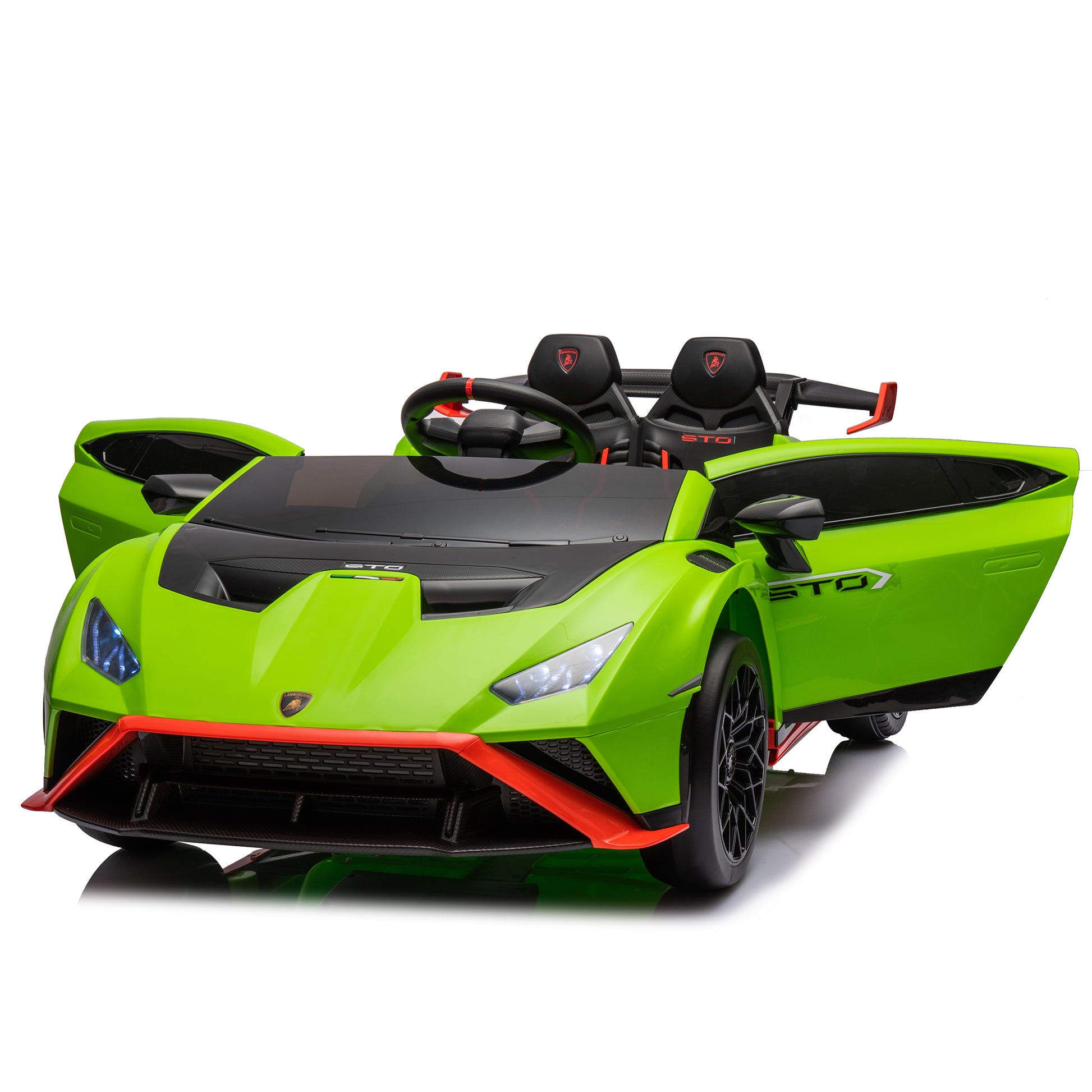 Lamborghini Huracan Sto 24V Kids Electric Ride On green-polypropylene