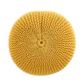 Bordeaux Knitted Cotton Round Pouf, Yellow yellow-cotton